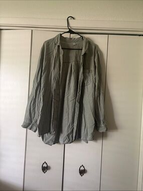 Old Navy Sage Green Button-Down Shirt